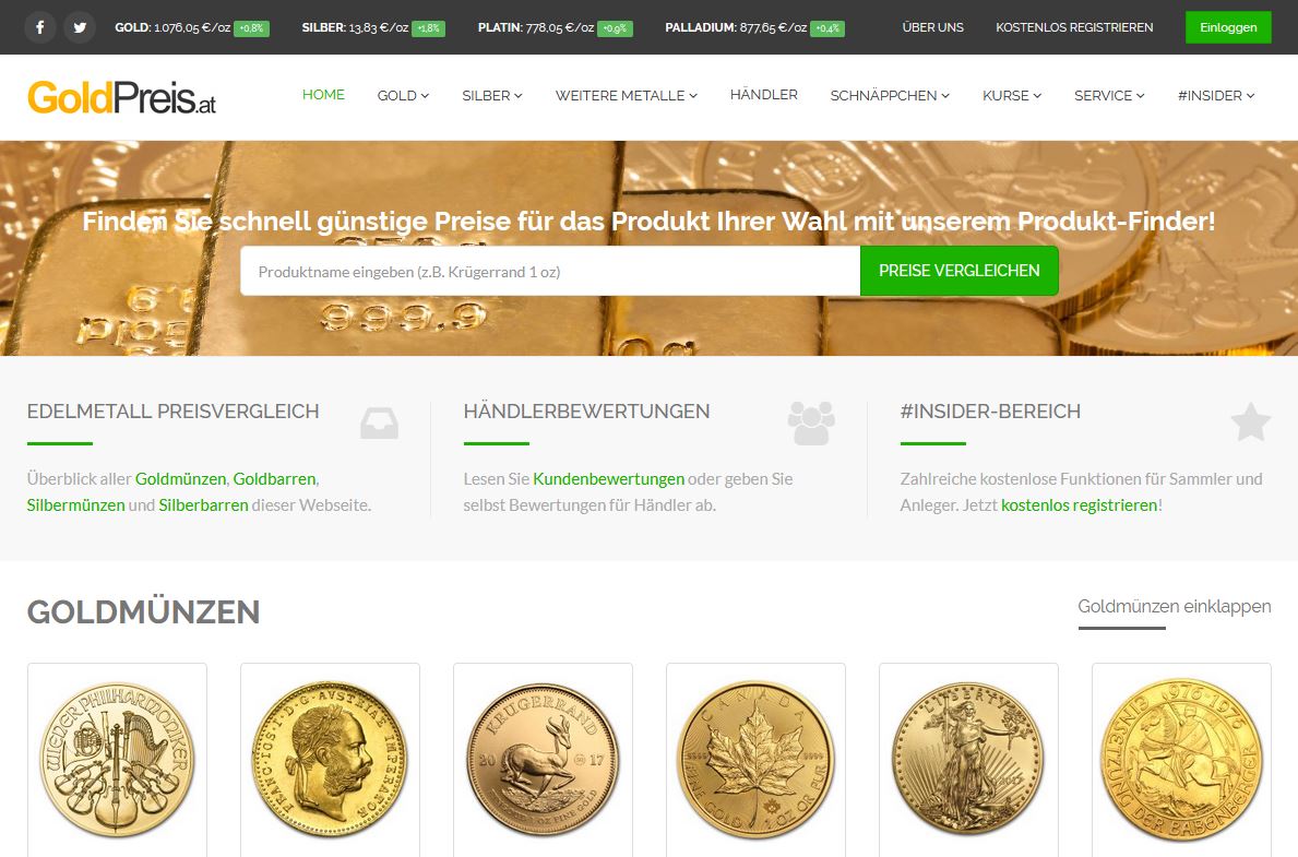 Goldpreis.ch Screenshot